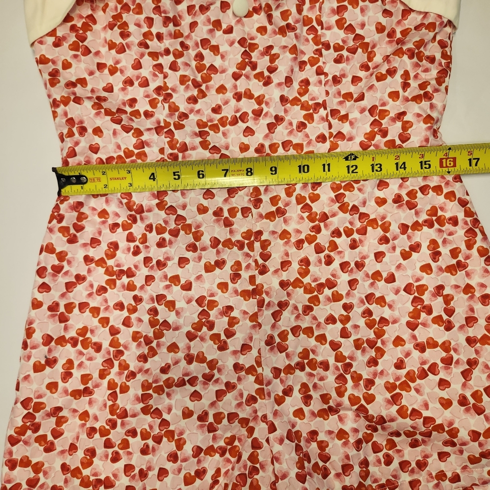 Women's Red Heart-Print Strap Romper - Picture 7 of 11